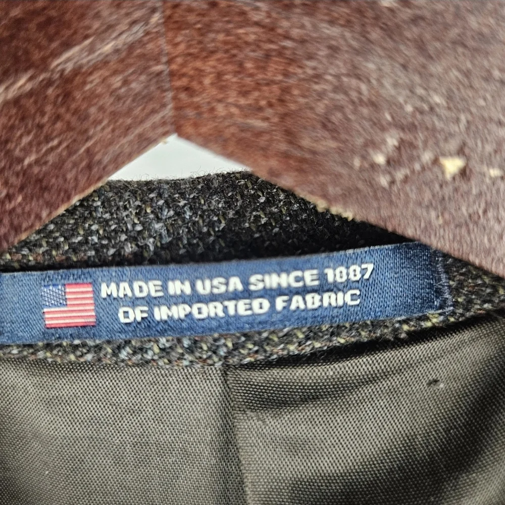 Vintage Hart Schaffner Marx Wool Blazer 43R Windowpane Sport Coat Union Made USA